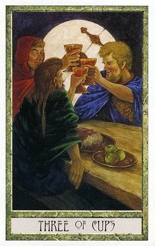 3 of Cups - Druidcraft Tarot - Tarot Deck by Philip and Stephanie Carr-Gomm