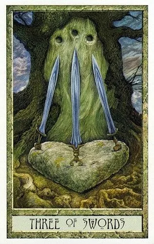 3 of Swords - Druidcraft Tarot - Tarot Deck by Philip and Stephanie Carr-Gomm