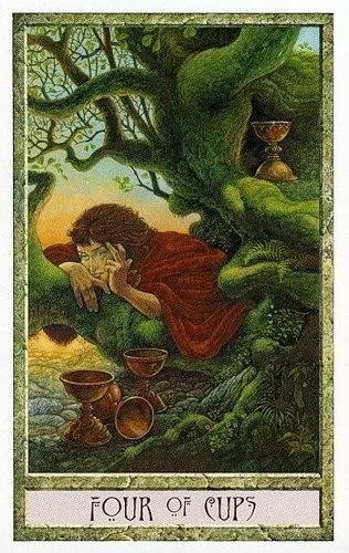 4 of Cups - Druidcraft Tarot - Tarot Deck by Philip and Stephanie Carr-Gomm