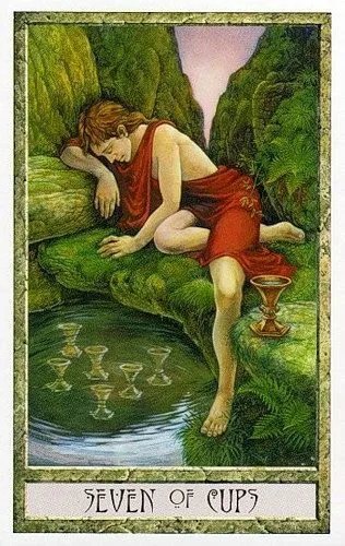 7 of Cups - Druidcraft Tarot - Tarot Deck by Philip and Stephanie Carr-Gomm