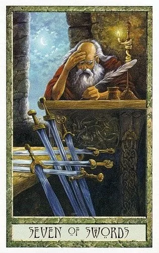 7 of Swords - Druidcraft Tarot - Tarot Deck by Philip and Stephanie Carr-Gomm
