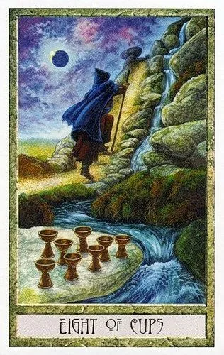 8 of Cups - Druidcraft Tarot - Tarot Deck by Philip and Stephanie Carr-Gomm