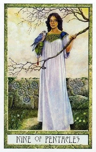 9 of Pentacles - Druidcraft Tarot - Tarot Deck by Philip and Stephanie Carr-Gomm