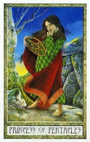 Princess of Pentacles - Druidcraft Tarot - Tarot Deck by Philip and Stephanie Carr-Gomm