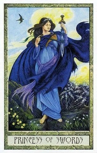 Princess of Swords - Druidcraft Tarot - Tarot Deck by Philip and Stephanie Carr-Gomm