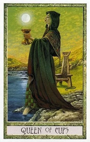 Queen of Cups - Druidcraft Tarot - Tarot Deck by Philip and Stephanie Carr-Gomm