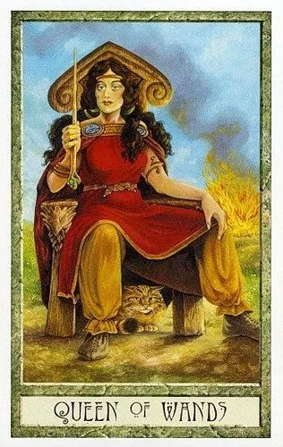 Queen of Wands - Druidcraft Tarot - Tarot Deck by Philip and Stephanie Carr-Gomm