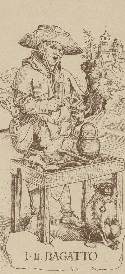 1989 Edition — I. The Magician - The Durer Tarot - Tarot Deck by Giacinto Gaudenzi