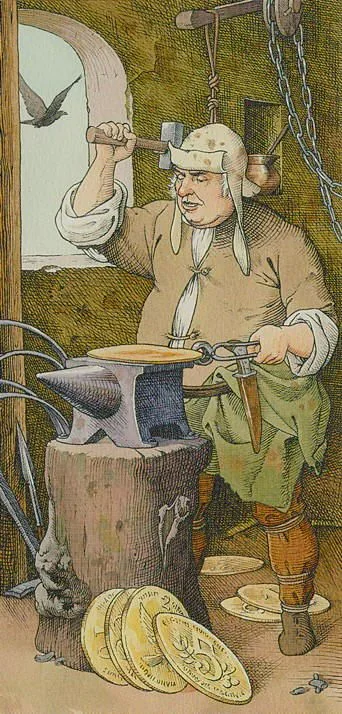 Eight Of Pentacles - The Durer Tarot - Tarot Deck by Giacinto Gaudenzi