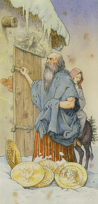 Five Of Pentacles - The Durer Tarot - Tarot Deck by Giacinto Gaudenzi