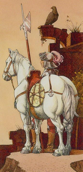 Knight Of Pentacles - The Durer Tarot - Tarot Deck by Giacinto Gaudenzi