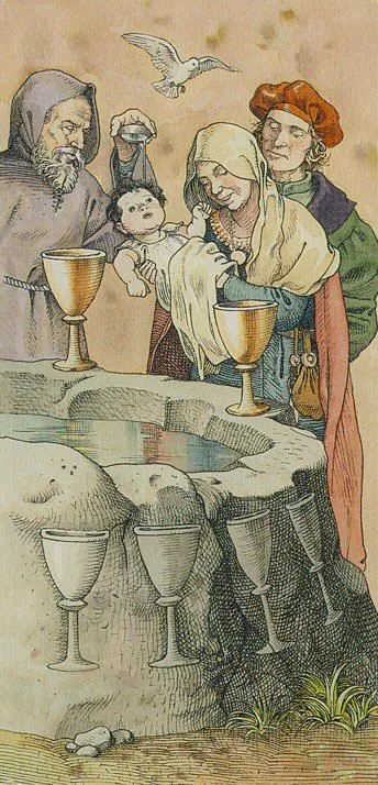 Six Of Cups - The Durer Tarot - Tarot Deck by Giacinto Gaudenzi