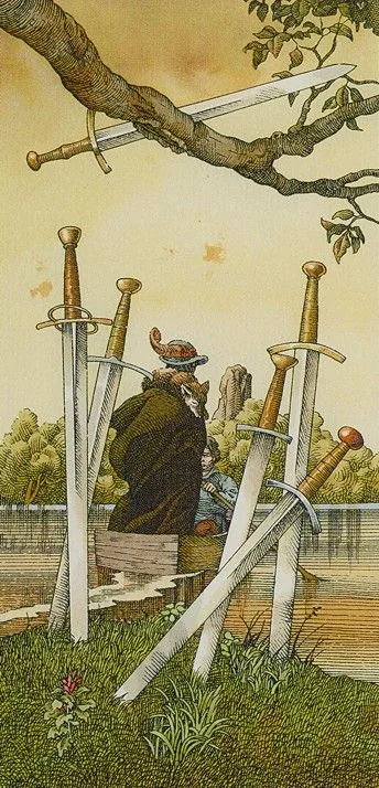 Six Of Swords - The Durer Tarot - Tarot Deck by Giacinto Gaudenzi