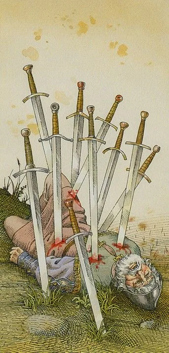 Ten Of Swords - The Durer Tarot - Tarot Deck by Giacinto Gaudenzi