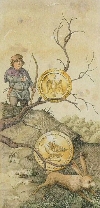 Two Of Pentacles - The Durer Tarot - Tarot Deck by Giacinto Gaudenzi