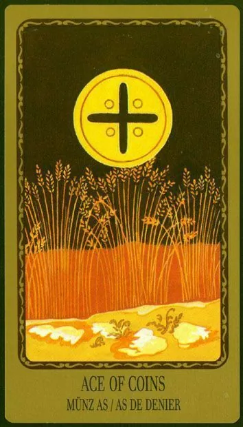 Ace of Coins card from the Egorov Tarot deck