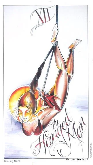 The Hanged Man card from the Eight Coins Tattoo Tarot deck