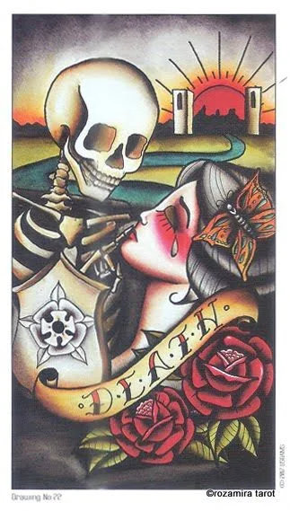 Death card from the Eight Coins Tattoo Tarot deck