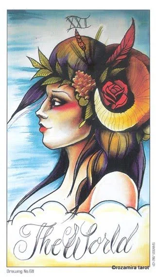 The World card from the Eight Coins Tattoo Tarot deck