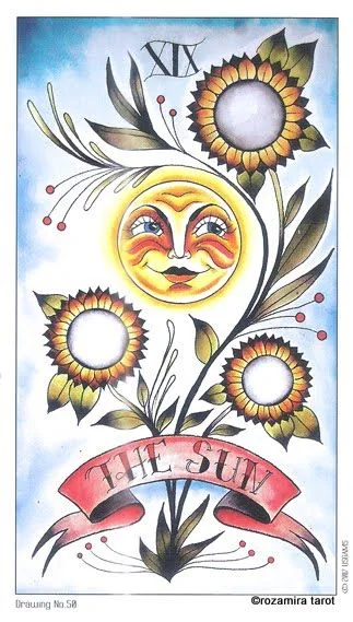 The Lovers card from the Eight Coins Tattoo Tarot deck
