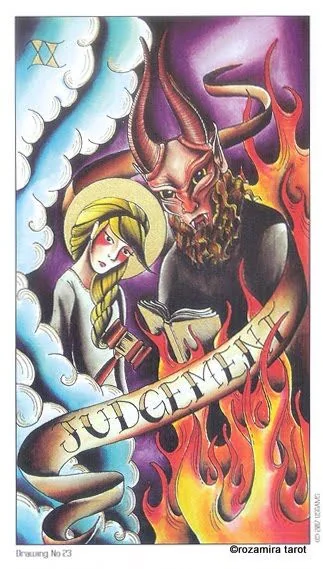 The Tower card from the Eight Coins Tattoo Tarot deck
