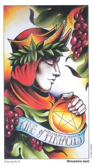 King of Pentacles card from the Eight Coins Tattoo Tarot deck
