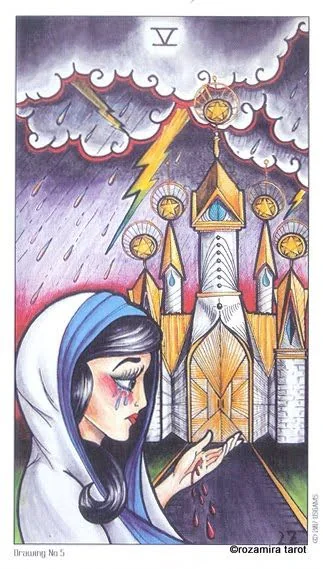 Hierophant Study card from the Eight Coins Tattoo Tarot deck