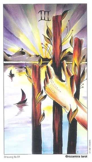 Page of Wands card from the Eight Coins Tattoo Tarot deck