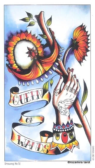 Ten of Wands card from the Eight Coins Tattoo Tarot deck