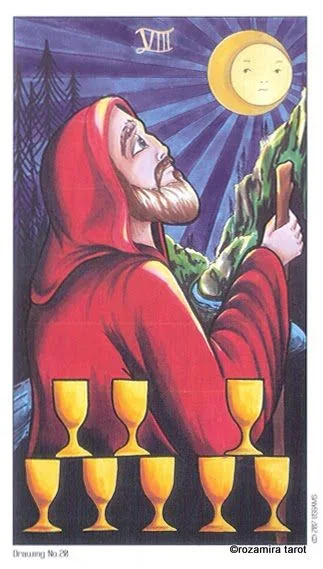 Page of Cups card from the Eight Coins Tattoo Tarot deck