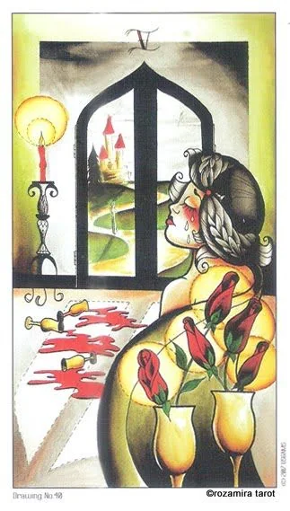 Nine of Cups card from the Eight Coins Tattoo Tarot deck