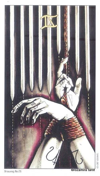 Two of Swords Study card from the Eight Coins Tattoo Tarot deck