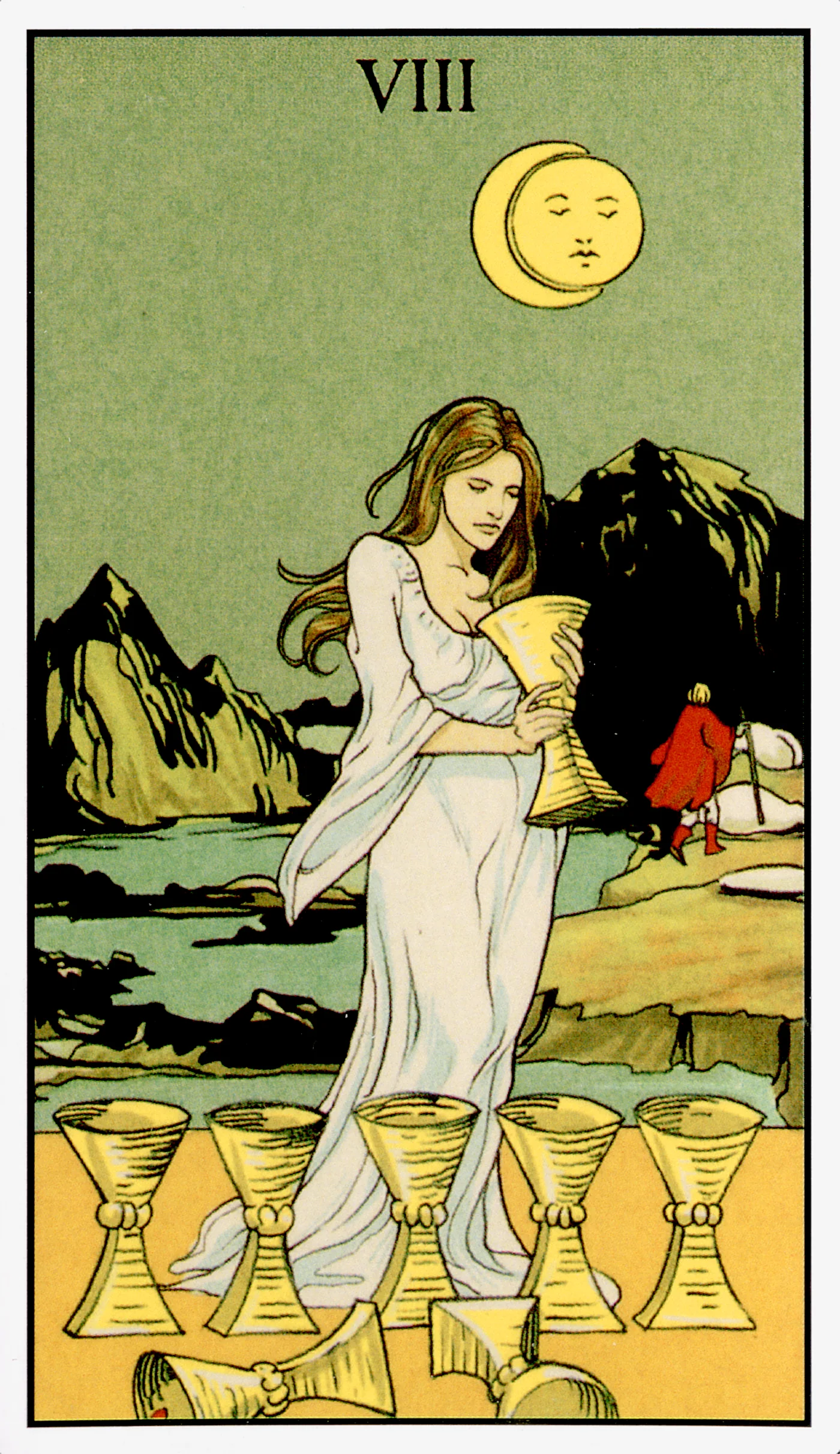 Eight of Cups — After Tarot by Lo Scarabeo Eight of Cups card from the After Tarot deck by Lo Scarabeo