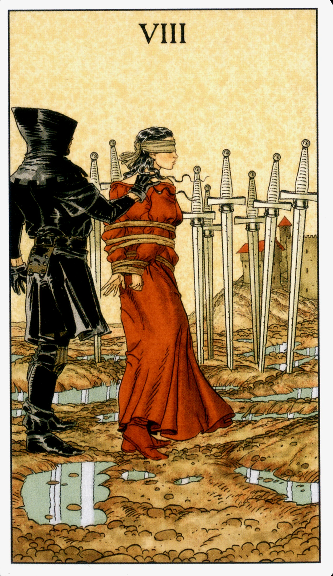 Eight of Swords — Before Tarot by Lo Scarabeo Eight of Swords card from the Before Tarot deck by Lo Scarabeo