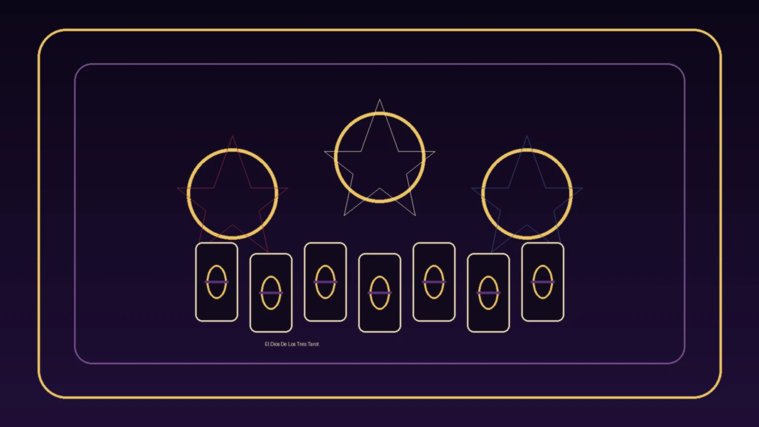 Dark plum and gold abstract final CTA image for El Dios De Los Tres Tarot, used because no reliable product reference image was available