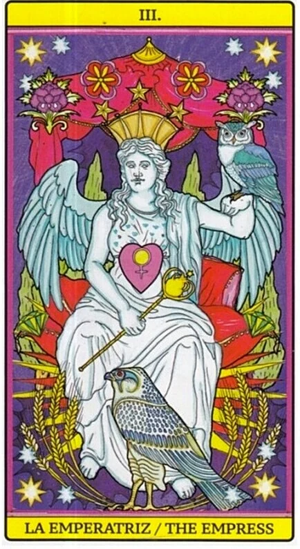 The Empress card from El Dios De Los Tres Tarot, part of the 69-card recovered TarotFans gallery