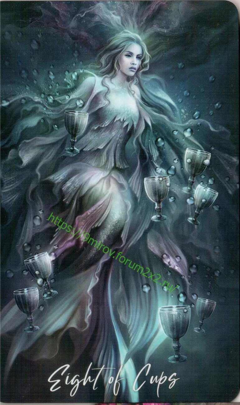 Eight of Cups card from Elemental Wisdom Tarot, part of the complete 78-card TarotFans gallery
