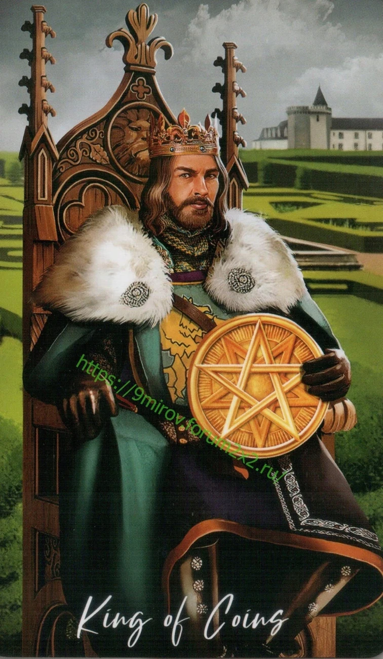 King of Coins card from Elemental Wisdom Tarot, part of the complete 78-card TarotFans gallery