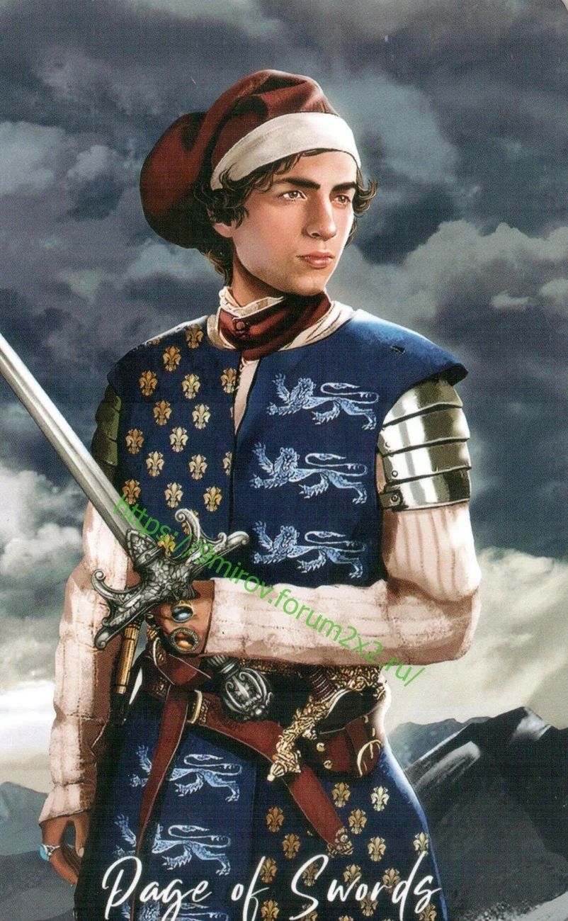 Page of Swords card from Elemental Wisdom Tarot, part of the complete 78-card TarotFans gallery
