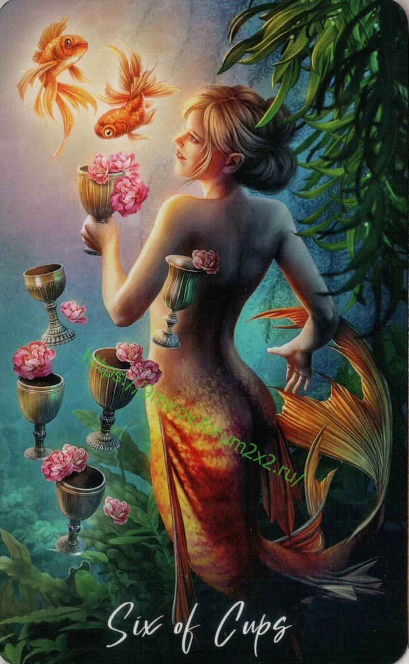 Six of Cups card from Elemental Wisdom Tarot, part of the complete 78-card TarotFans gallery