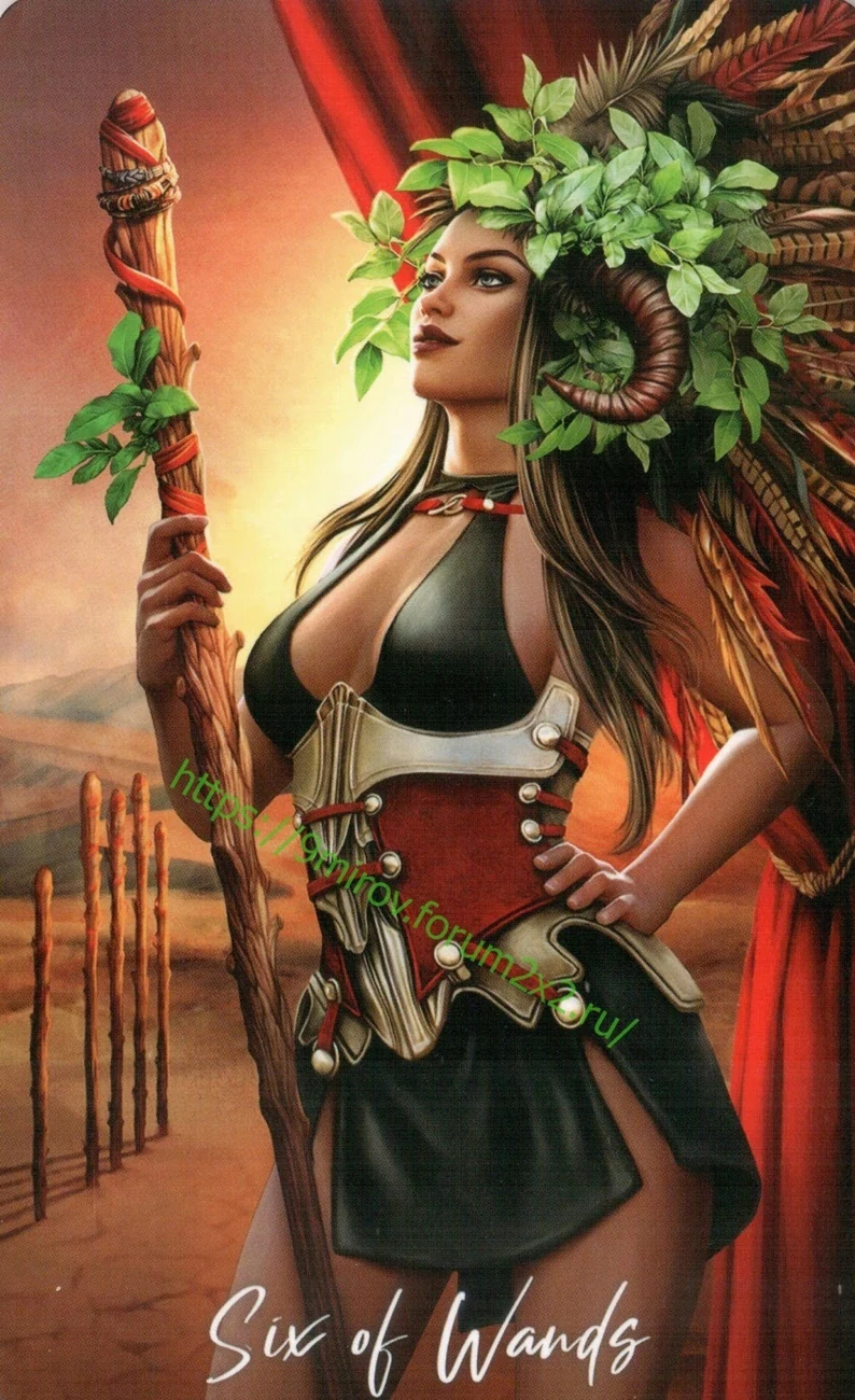 Elemental Wisdom Tarot Review 8 Six of Wands from Elemental Wisdom Tarot