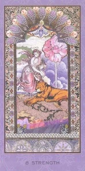 The Enchanted Tarot Review 7 Strength card from the Enchanted Tarot deck