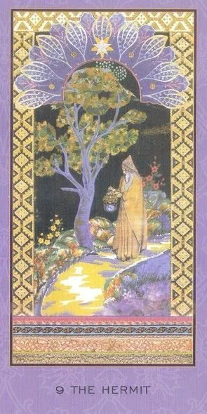The Enchanted Tarot Review 8 The Hermit card from the Enchanted Tarot deck