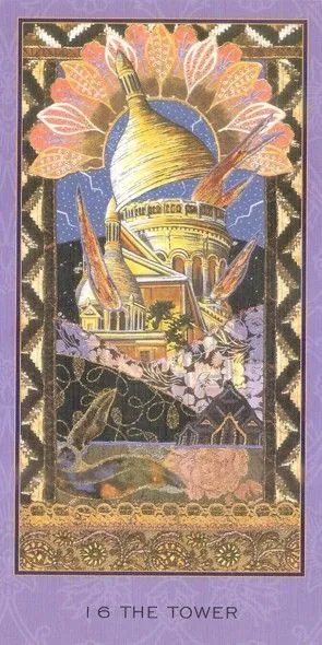 The Tower card from the Enchanted Tarot deck