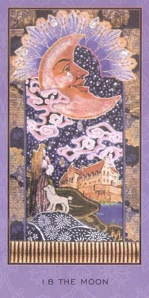 The Moon card from the Enchanted Tarot deck