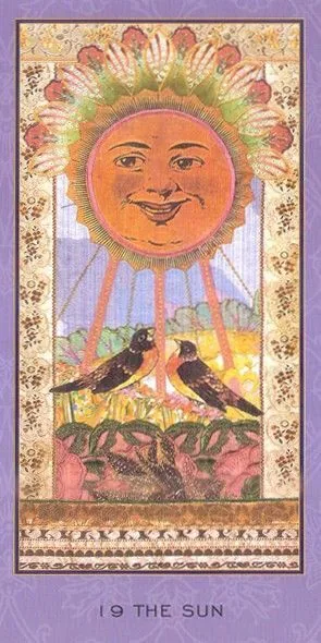The Sun card from the Enchanted Tarot deck