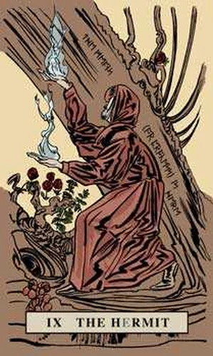 The Hermit card from English Magic Tarot