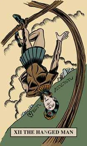 The Hanged Man card from English Magic Tarot