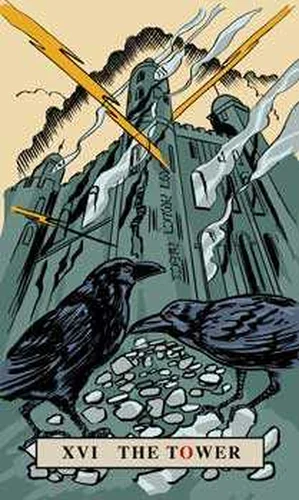 The Tower card from English Magic Tarot