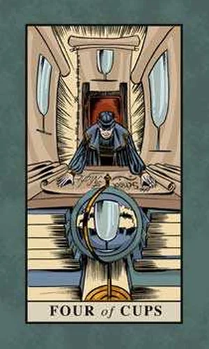 Four of Cups card from English Magic Tarot